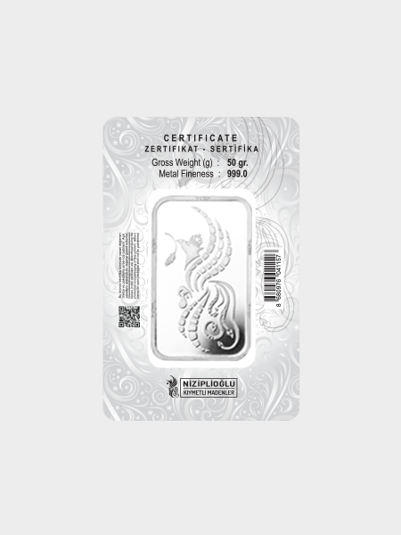 50 Gram Külçe Gümüş