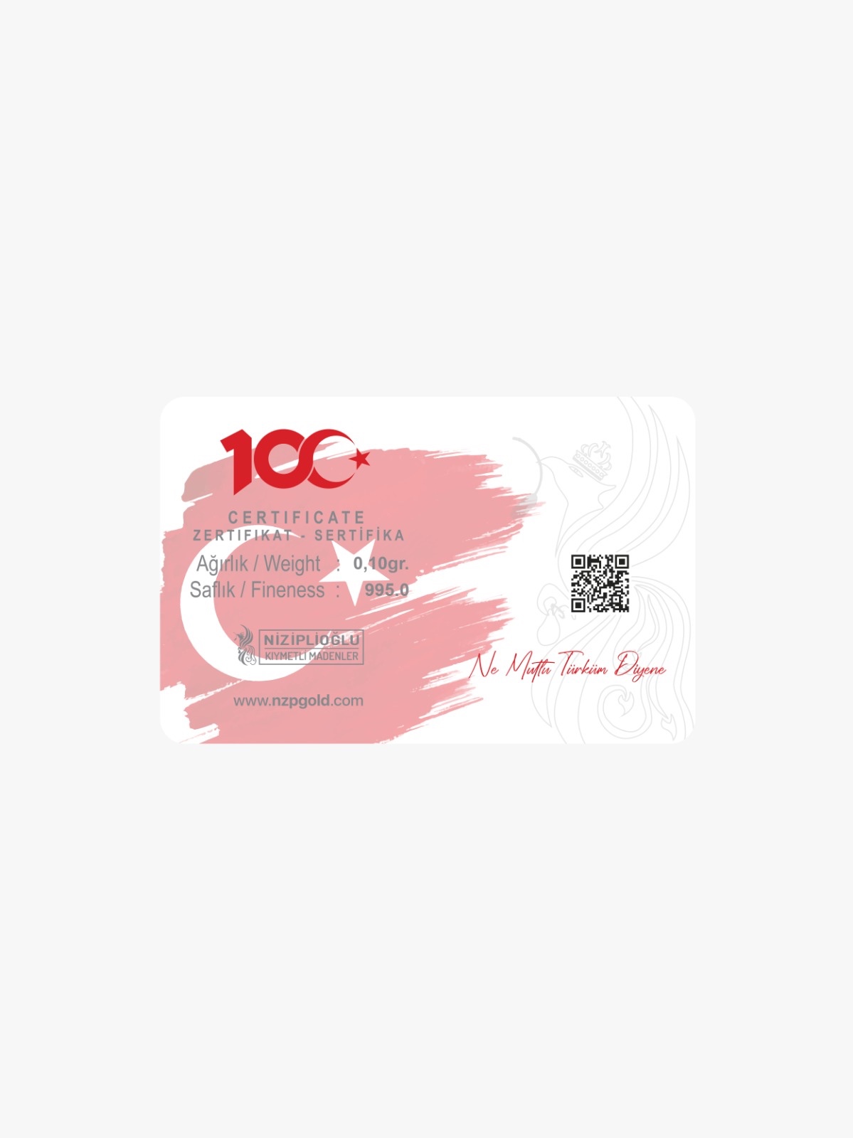 0.10 Gram Cumhuriyetin 100. Yıl Altını